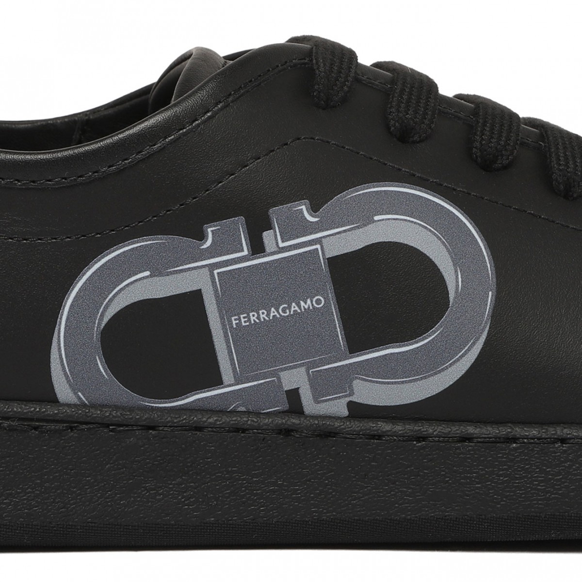 Black Double Gancini Sneakers
