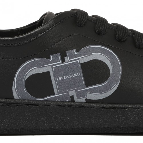 Black Double Gancini Sneakers