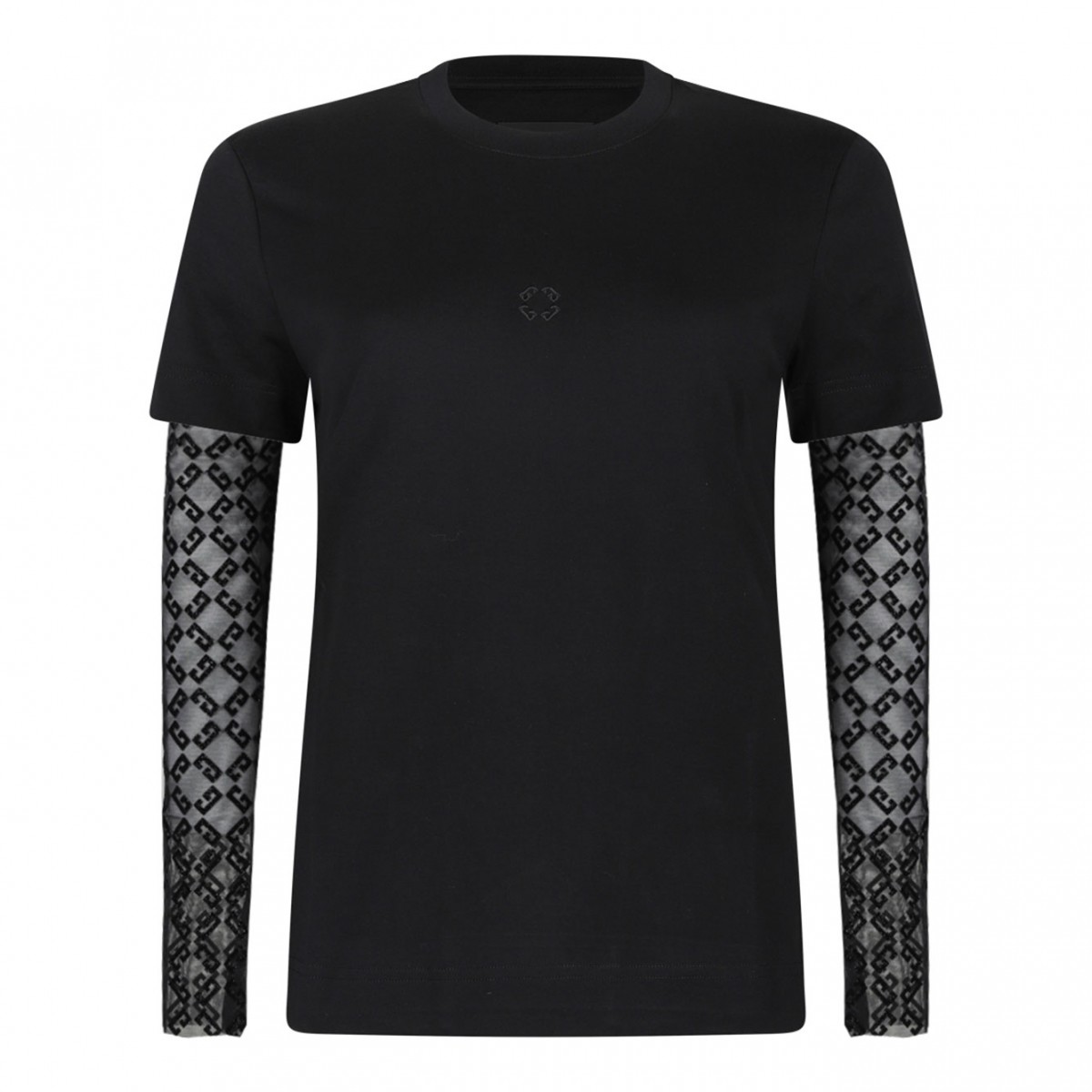 Black Overlapped T-Shirt