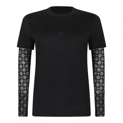 Black Overlapped T-Shirt