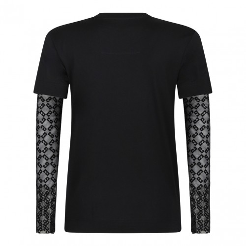 Black Overlapped T-Shirt