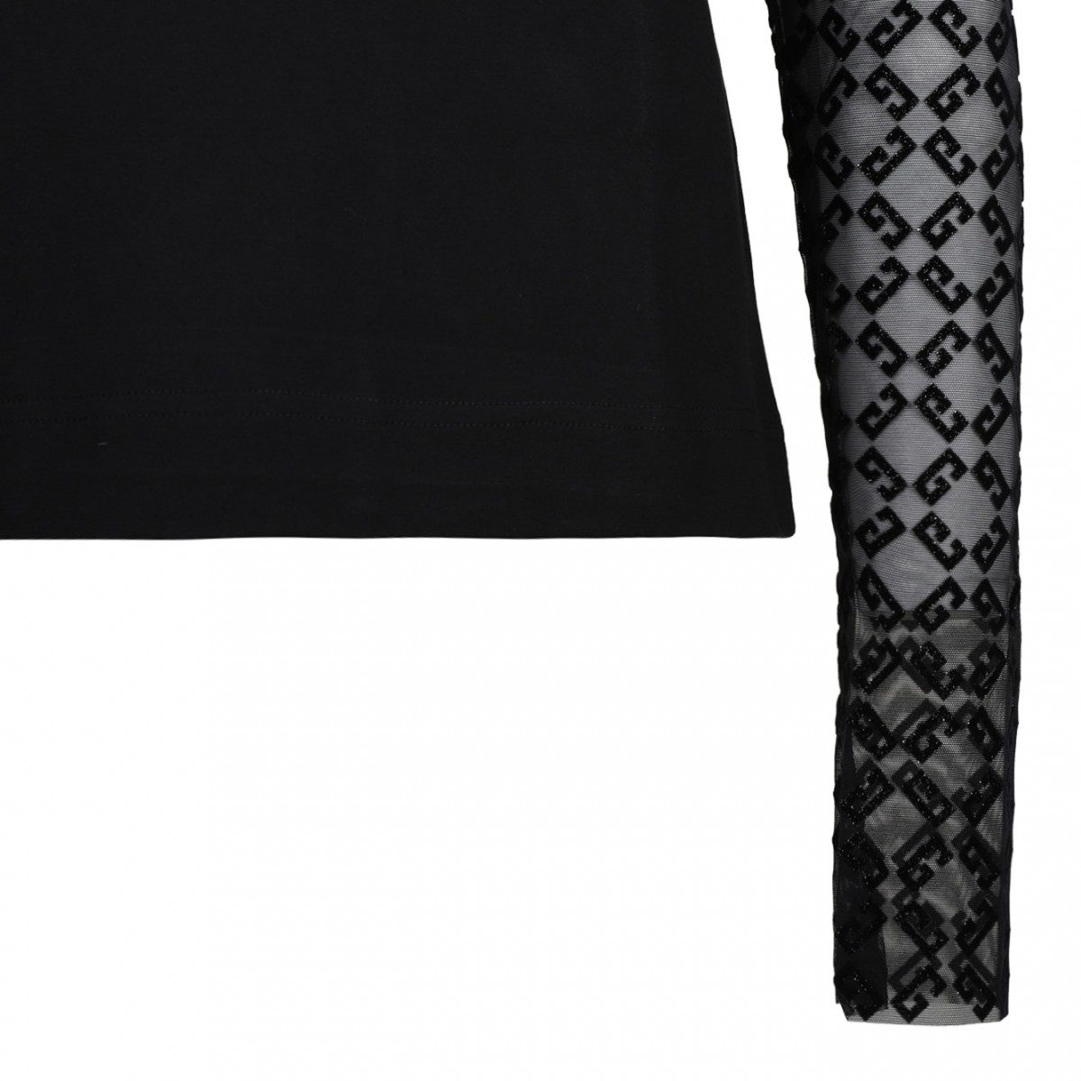 Black Overlapped T-Shirt