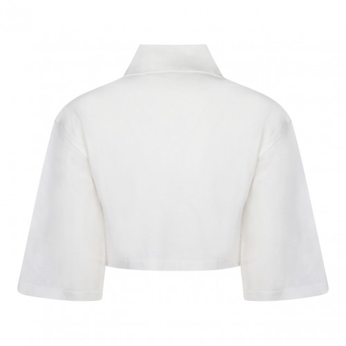 White Cropped Polo Shirt