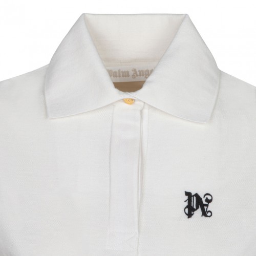 White Cropped Polo Shirt