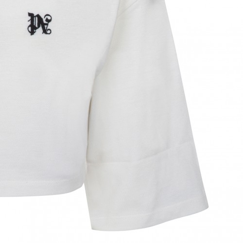 White Cropped Polo Shirt