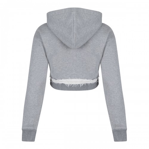 Light Grey Logo Embroidered Hoodie 2
