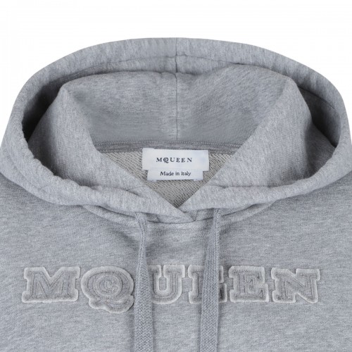Light Grey Logo Embroidered Hoodie