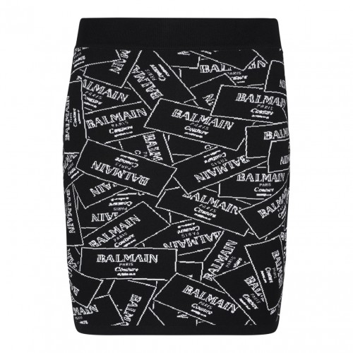 Black Jacquard Pattern Skirt