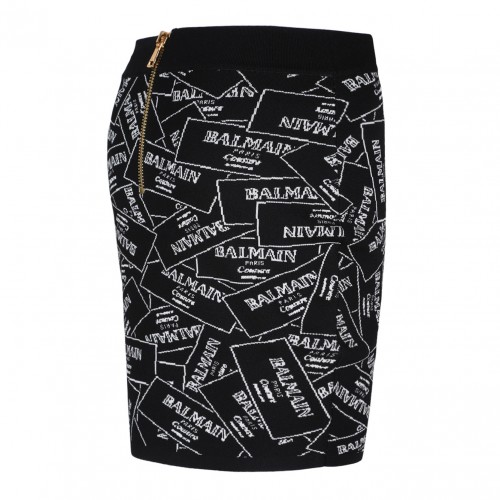 Black Jacquard Pattern Skirt
