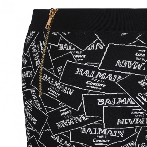 Black Jacquard Pattern Skirt