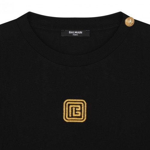 Black Embroidered Logo T-Shirt