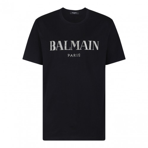 Black Vintage Crystal Embellished T-Shirt