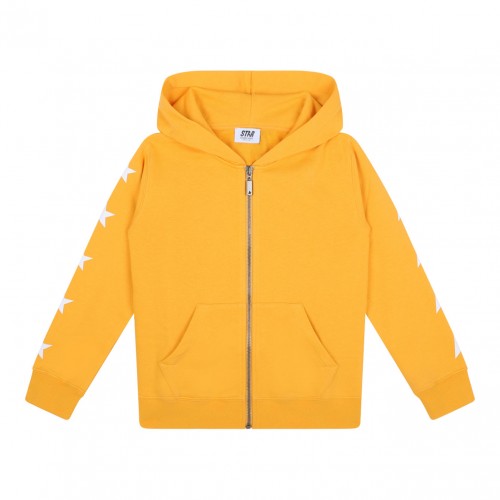 Warm Apricot Star Print Hoodie