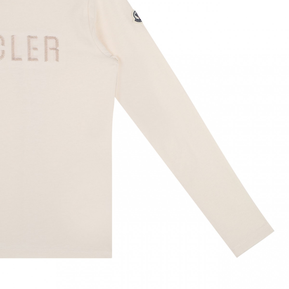 Beige Logo Embroidered T-Shirt