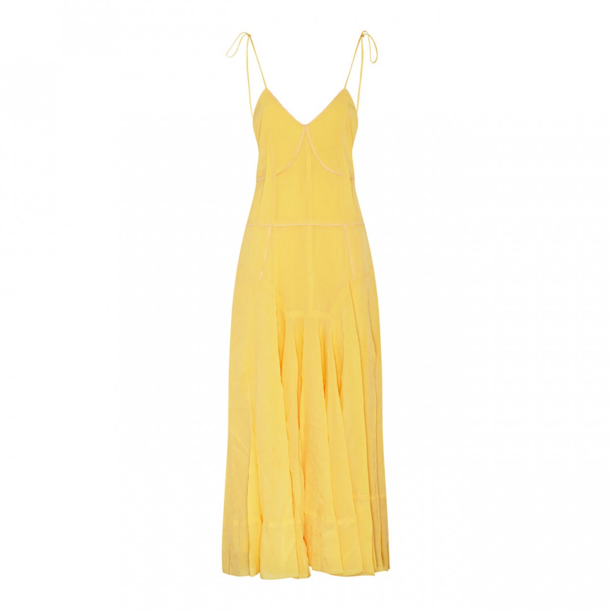 Mango Yellow Washed Viscose Slip Dress