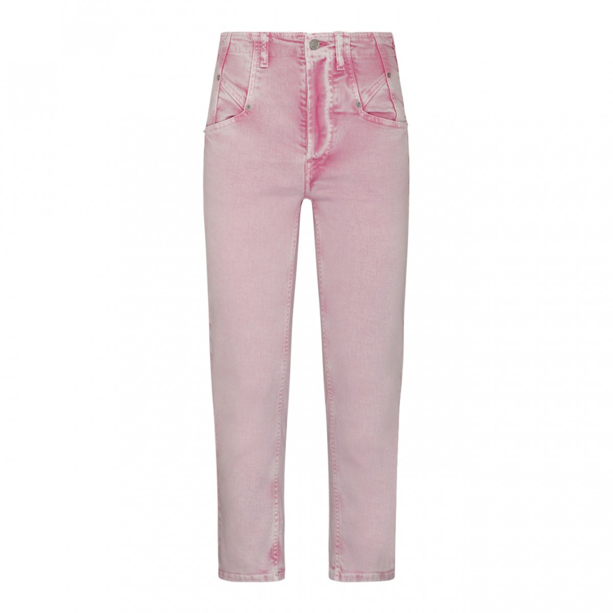 Light Pink Cotton Niliane Cropped Jeans