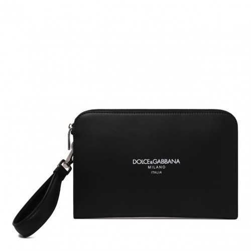 Black Leather Clutch Bag