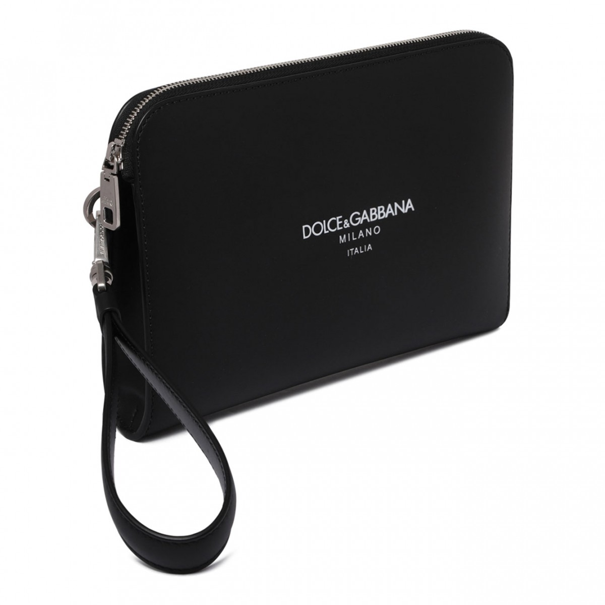 Black Leather Clutch Bag