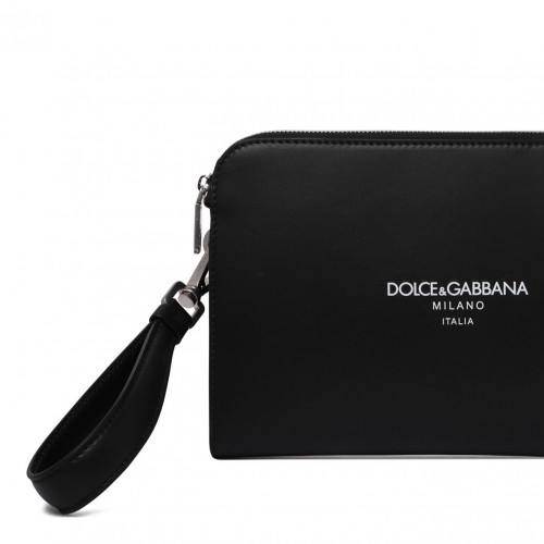 Black Leather Clutch Bag