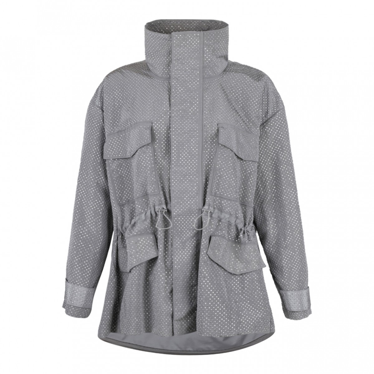 Grey Polka Dot Print Jacket