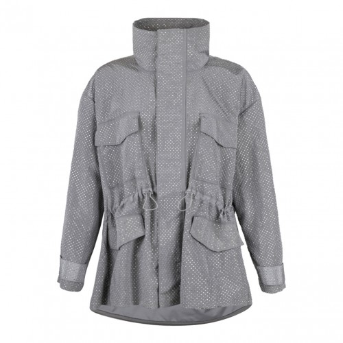 Grey Polka Dot Print Jacket