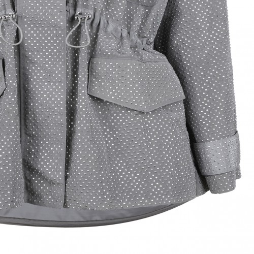 Grey Polka Dot Print Jacket