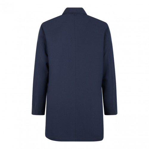 Blue Single Breasted Raincoat 2