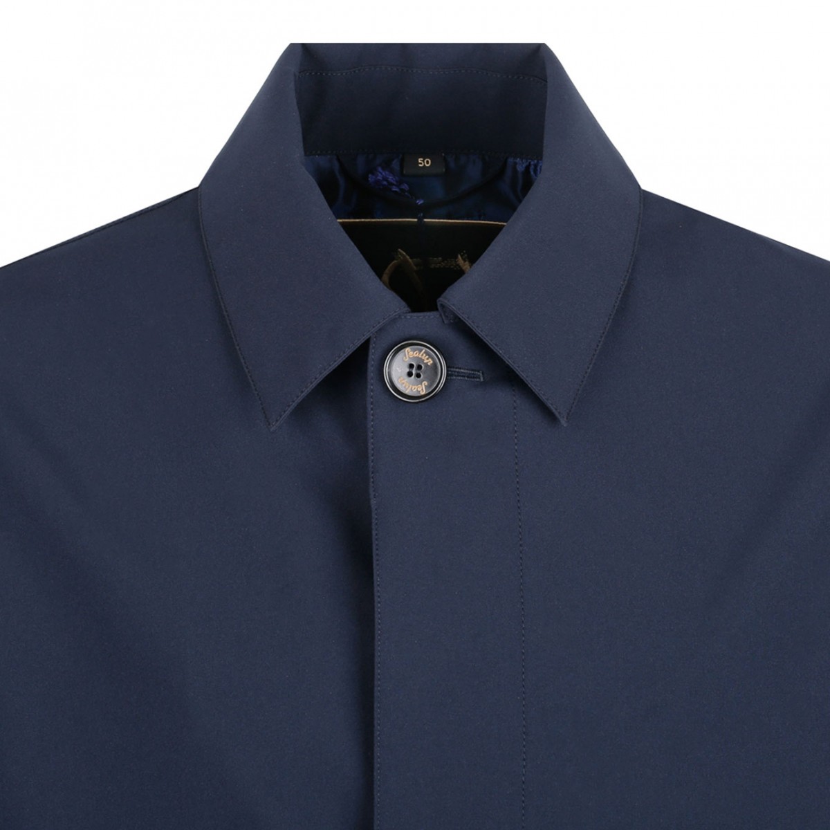 Blue Single Breasted Raincoat