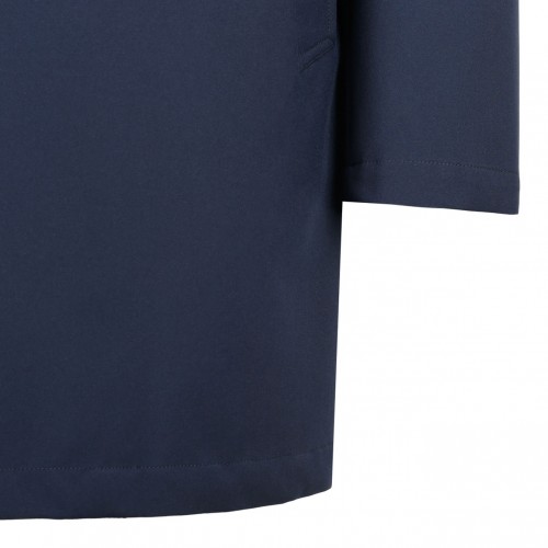 Blue Single Breasted Raincoat