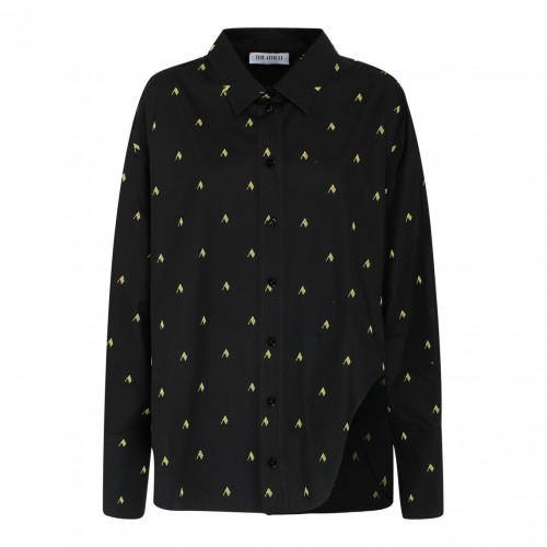 Black and Yellow Cotton Diana Logo Print Shirt