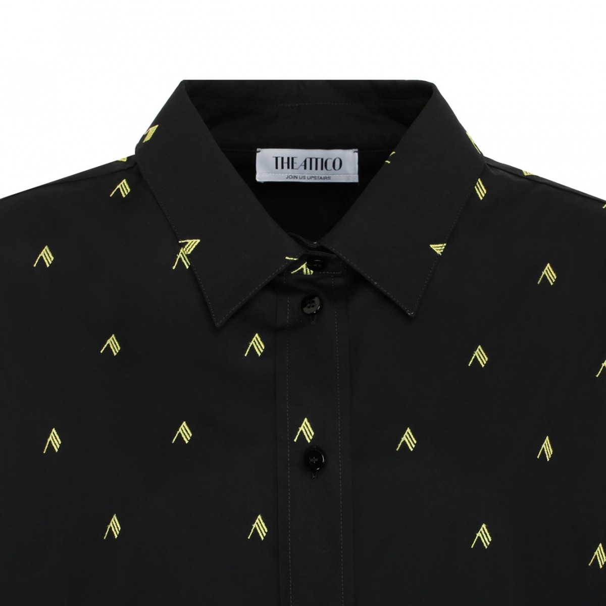 Black and Yellow Cotton Diana Logo Print Shirt