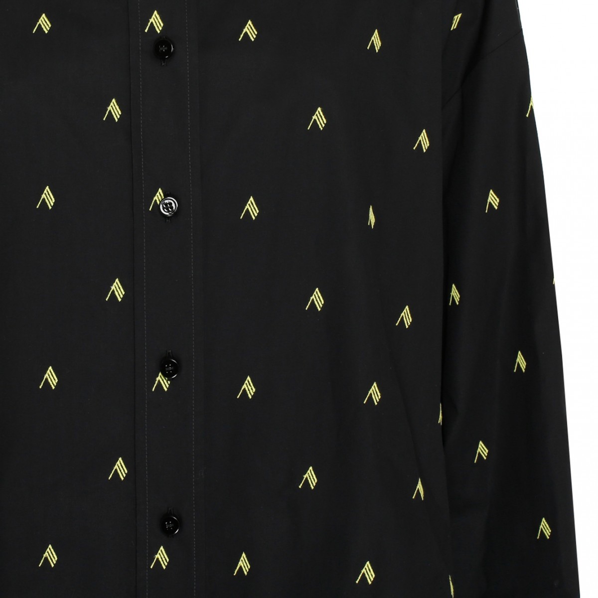 Black and Yellow Cotton Diana Logo Print Shirt