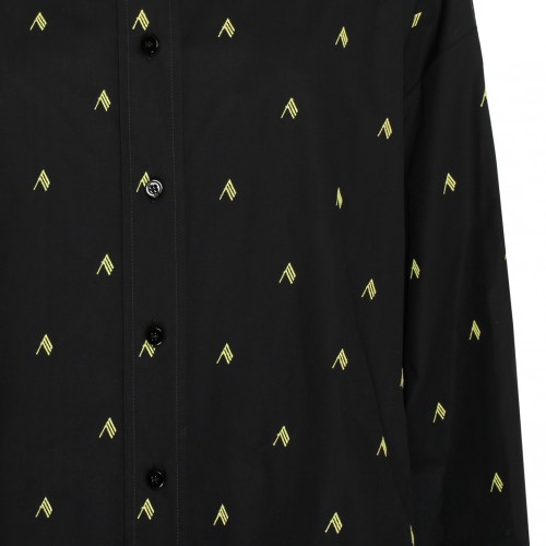 Black and Yellow Cotton Diana Logo Print Shirt
