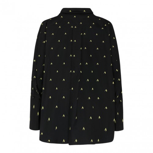 Black and Yellow Cotton Diana Logo Print Shirt