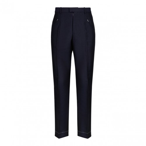 English Mohair Blue Navy Pants