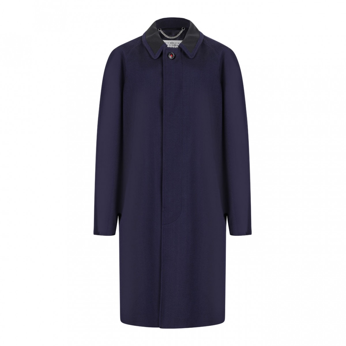 Navy Blue Wool Viscose Coat