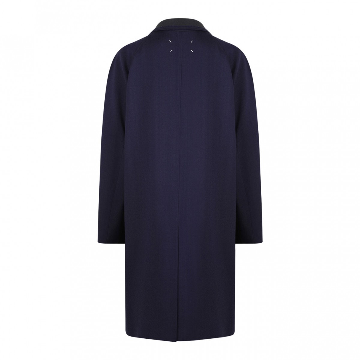 Navy Blue Wool Viscose Coat