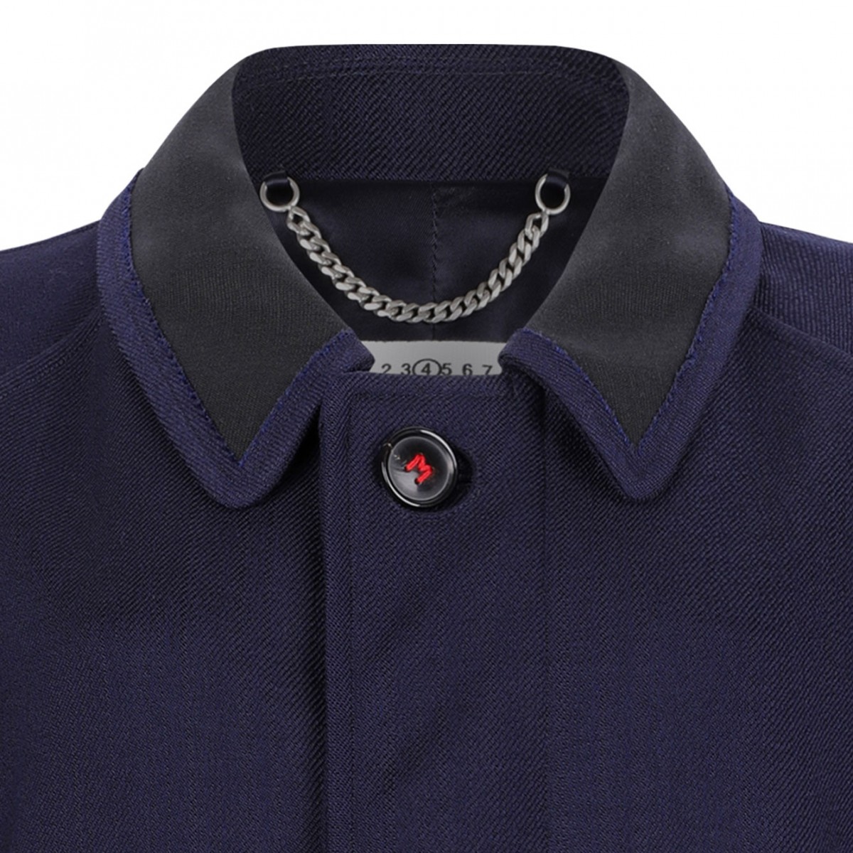 Navy Blue Wool Viscose Coat