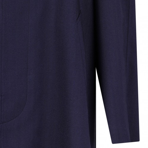 Navy Blue Wool Viscose Coat