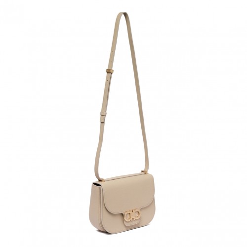 Light Beige Double Gancini Shoulder Bag