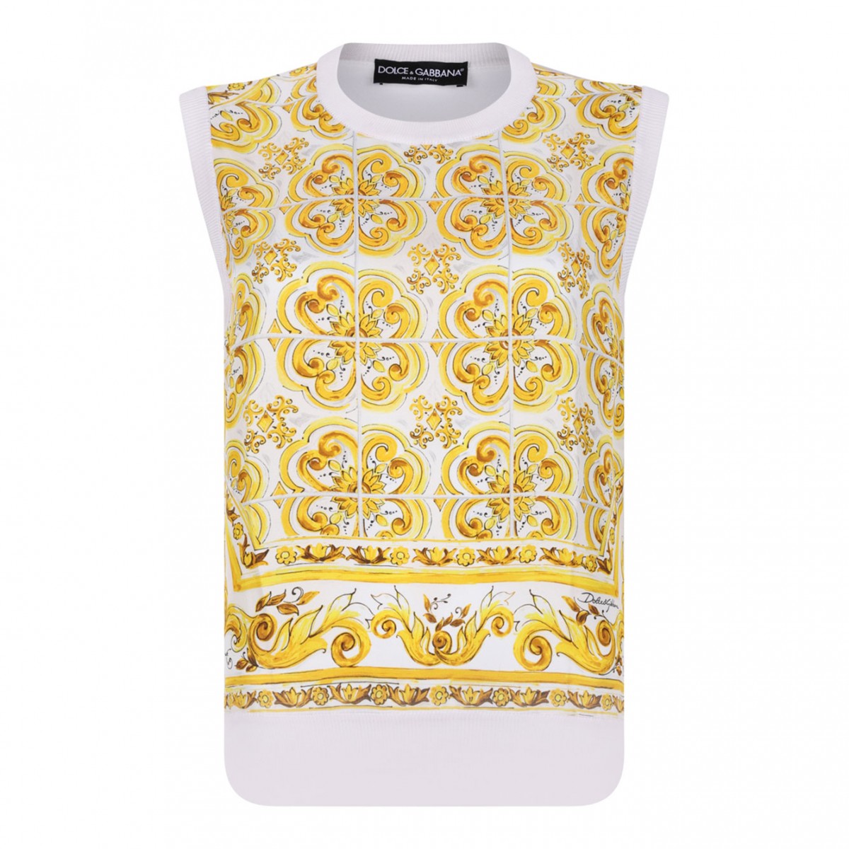 Yellow Majolica Sleeveless Sweater