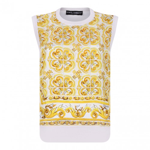 Yellow Majolica Sleeveless Sweater