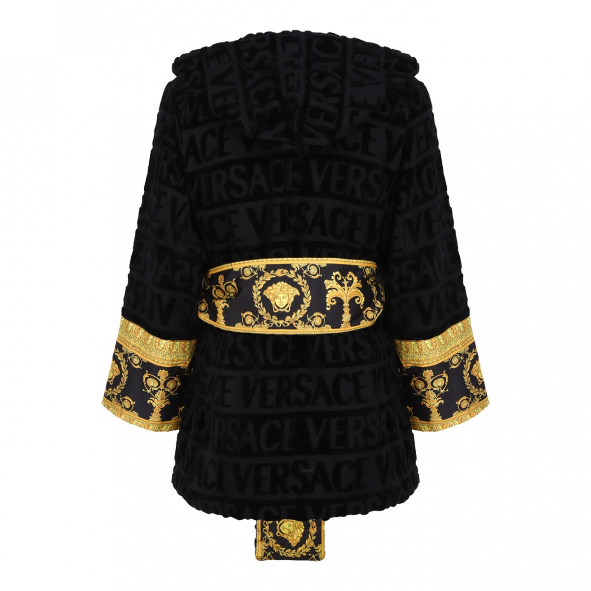 Black Short Bathrobe I Heart Baroque
