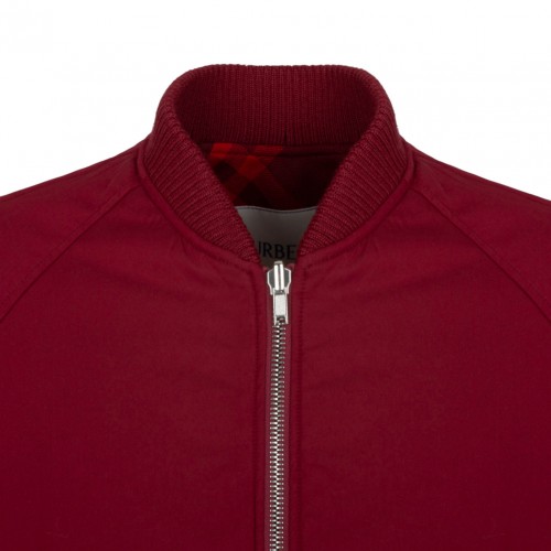 Red Check Print Bomber Jacket