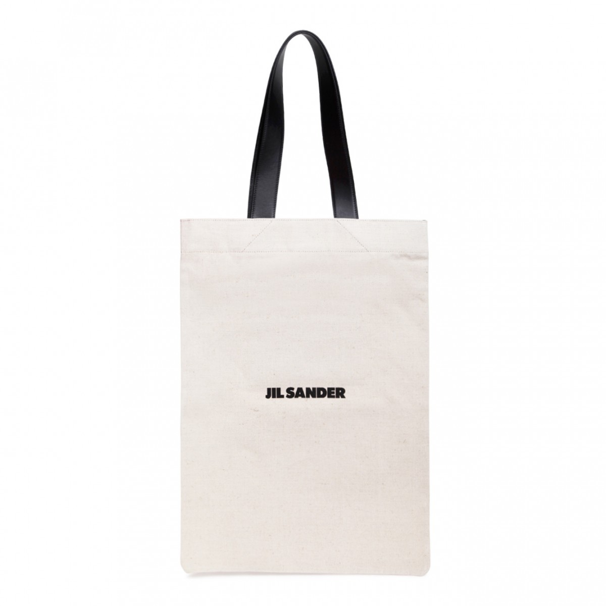 Beige and Black Logo-Print Tote Bag