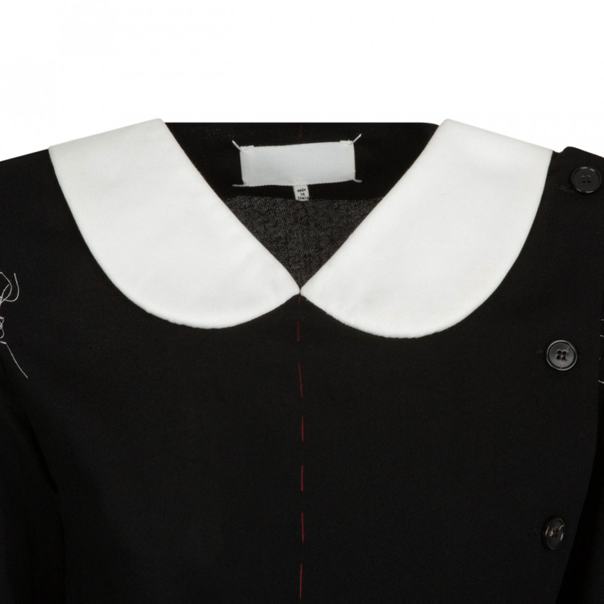 Black Raw Cut Minidress