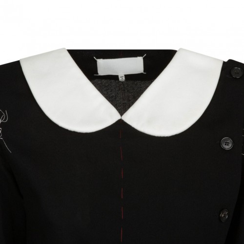 Black Raw Cut Minidress