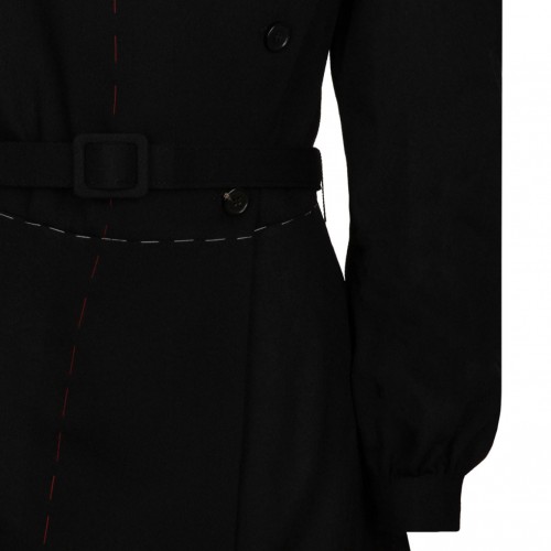 Black Raw Cut Minidress