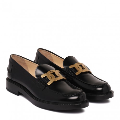 Black Chain Plaque Loafers 2