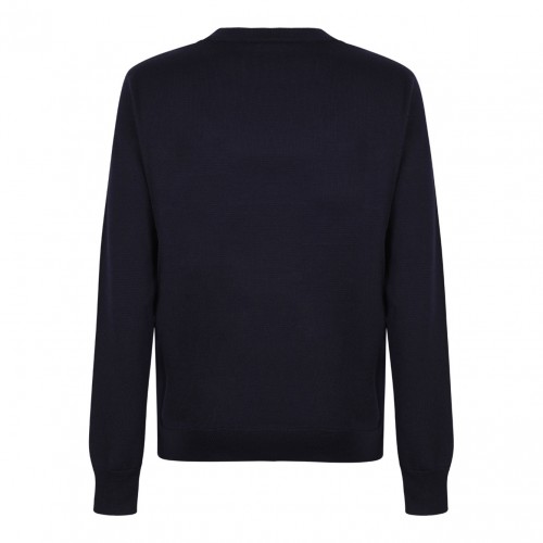 Navy Blue Logo Intarsia Knit Jumper 2
